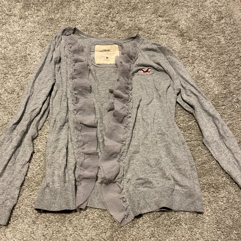 Hollister Co. Ruffle Cardigan- MEDIUM